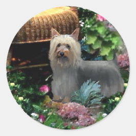 Silky Terrier Kunstgeschenke Runder Aufkleber
