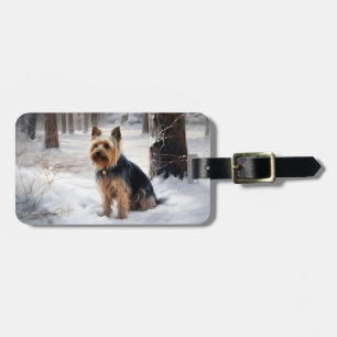 Silky Terrier Lass es schneien Weihnachten Gepäckanhänger