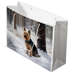 Silky Terrier Lass es schneien Weihnachten Große Geschenktüte