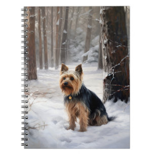Silky Terrier Lass es schneien Weihnachten Notizblock