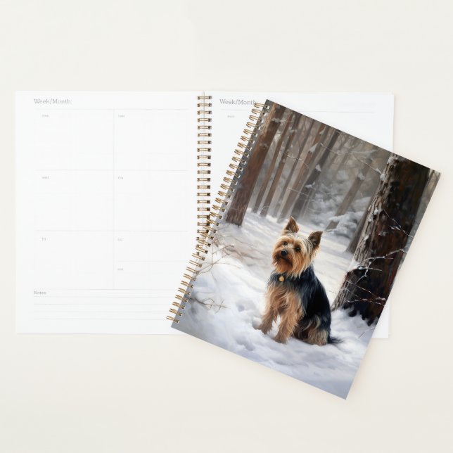 Silky Terrier lässt es Weihnachten schnee Planer (Anzeige)