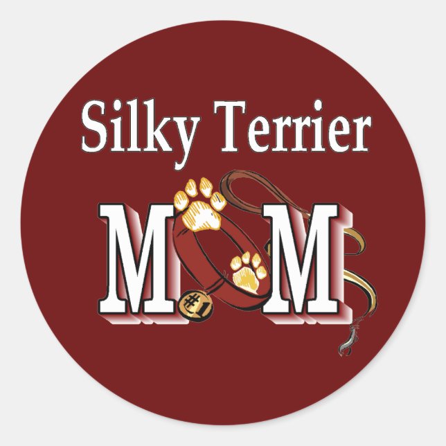 Silky Terrier MAMA Geschenke Runder Aufkleber (Vorderseite)