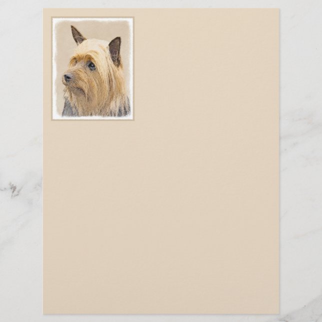 Silky Terrier Painting - Niedliche Original Dog Ar (Vorderseite)