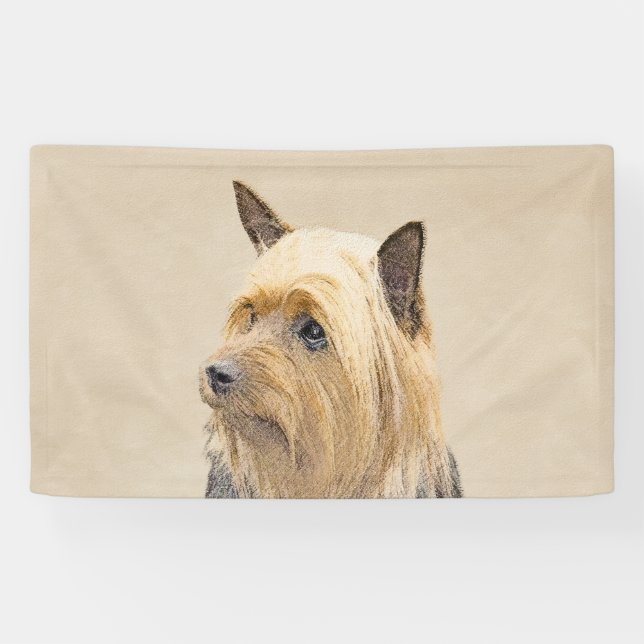 Silky Terrier Painting - Niedliche Original Dog Ar Banner (Horizontal)
