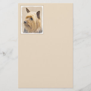 Silky Terrier Painting - Niedliche Original Dog Ar Briefpapier