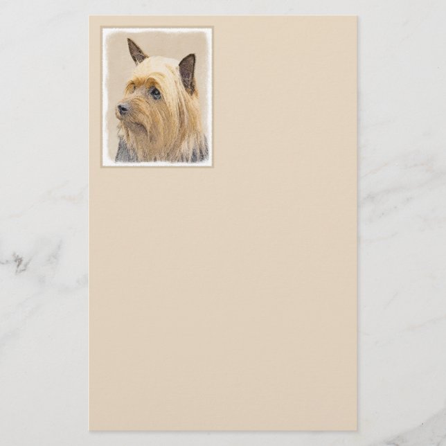 Silky Terrier Painting - Niedliche Original Dog Ar Briefpapier (Vorderseite)