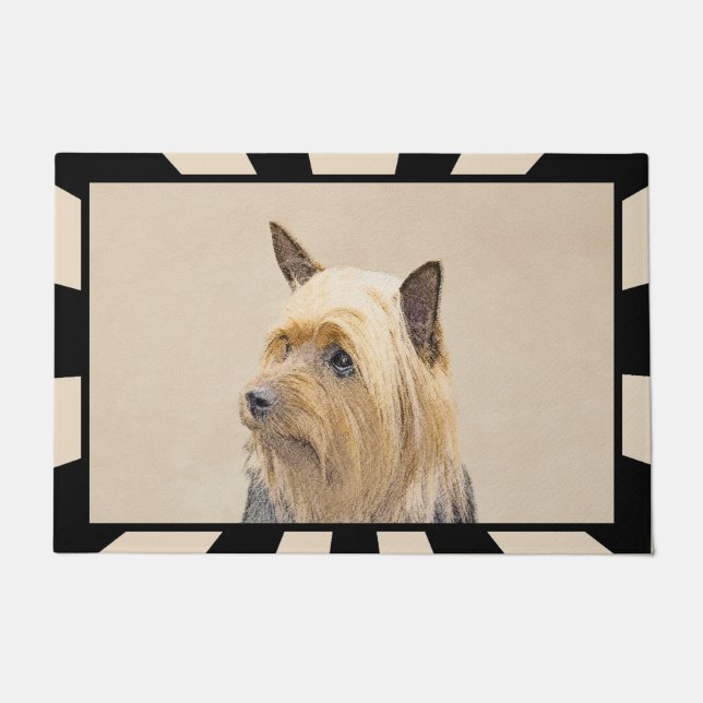 Silky Terrier Painting - Niedliche Original Dog Ar Fußmatte (Vorderseite)
