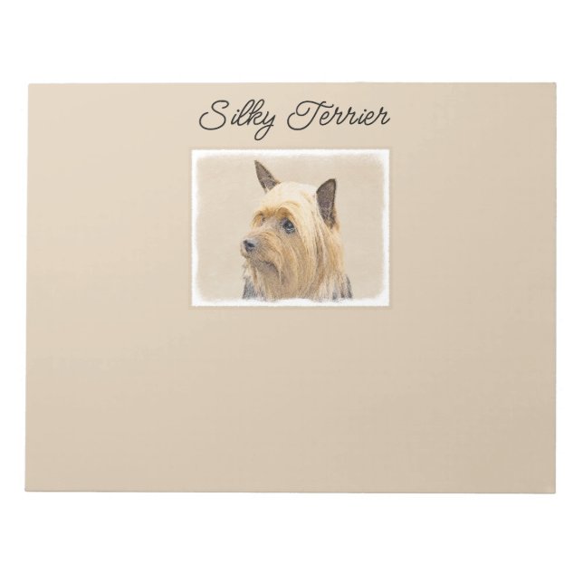 Silky Terrier Painting - Niedliche Original Dog Ar Notizblock (Vorderseite)