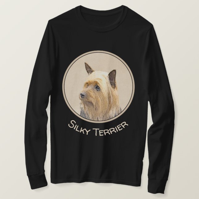 Silky Terrier Painting - Niedliche Original Dog Ar T-Shirt (Design vorne)