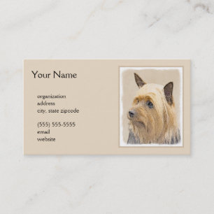 Silky Terrier Painting - Niedliche Original Dog Ar Visitenkarte