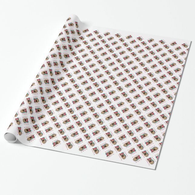 Silky Terrier Santa Paws Geschenkpapier (Ungerollt)