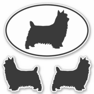 Silky Terrier Silhouetten Hunde Vinyl Sticker Set