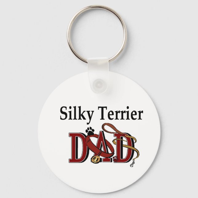 Silky Terrier Vater Geschenke Schlüsselanhänger (Vorderseite)