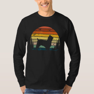 Silky Terrier Vintage Retro Mama Papa Hund T-Shirt