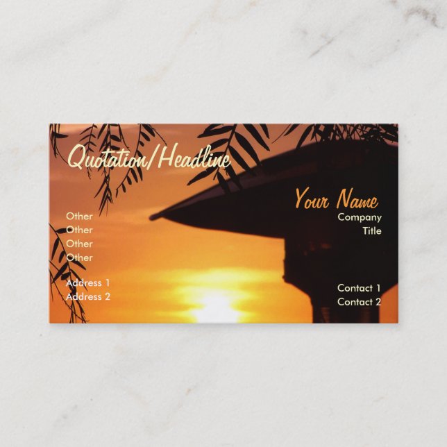 SillouLight Sunset Business Card Visitenkarte (Vorderseite)