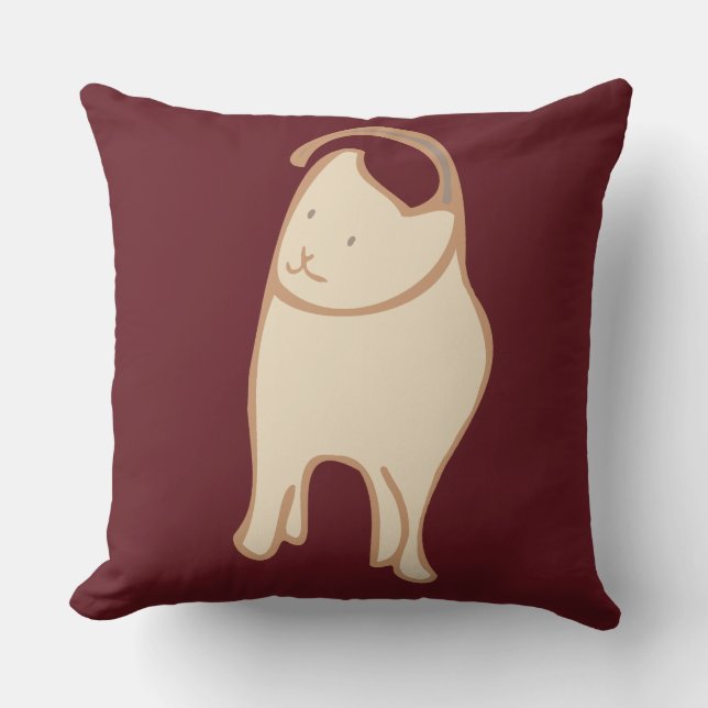 Silly Cat Throw Pillow Kissen (Vorderseite)