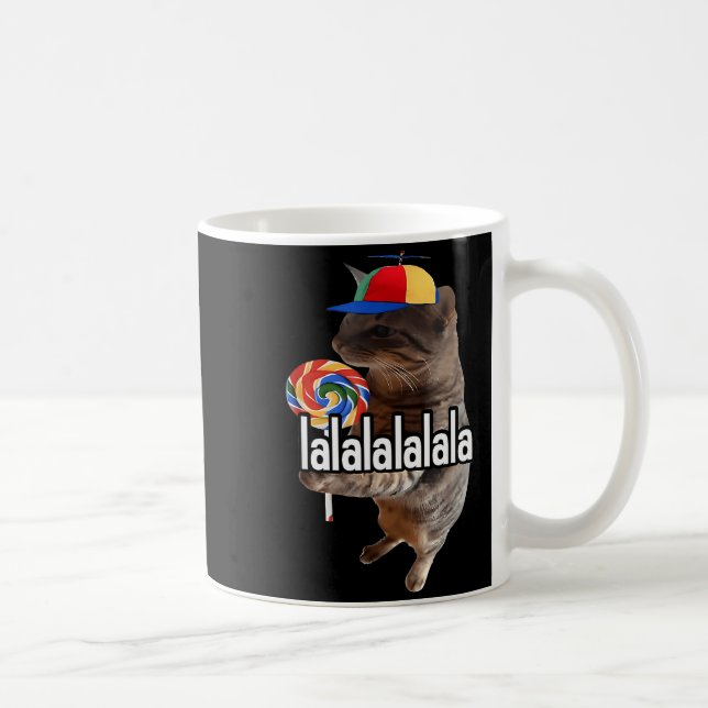 Silly Cat With Lollip Meme  Kaffeetasse (Rechts)