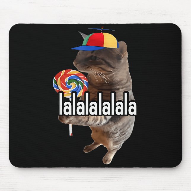 Silly Cat With Lollip Meme  Mousepad (Vorne)