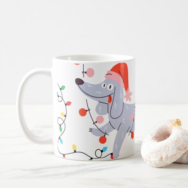 Silly Christmas Pup Kaffeetasse (Mit Donut)