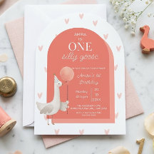 Silly Goose 1. Geburtstag Boho Einladung Mädchen