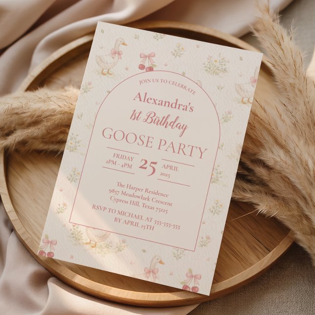 Silly Goose 1st Birthday Baby Shower Einladung (Von Creator hochgeladen)