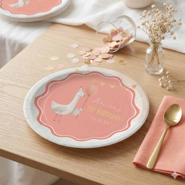 silly goose 1st birthday personalized pappteller (Von Creator hochgeladen)