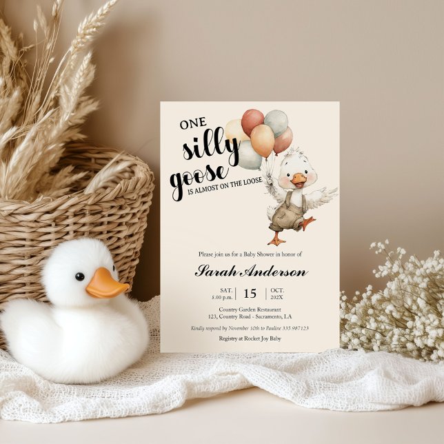 Silly Goose almost on the loose Baby shower Einladung (Von Creator hochgeladen)