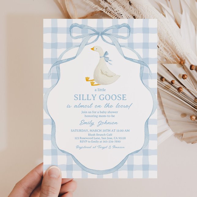 Silly Goose and Gosling Baby Shower Invitation Einladung (Von Creator hochgeladen)
