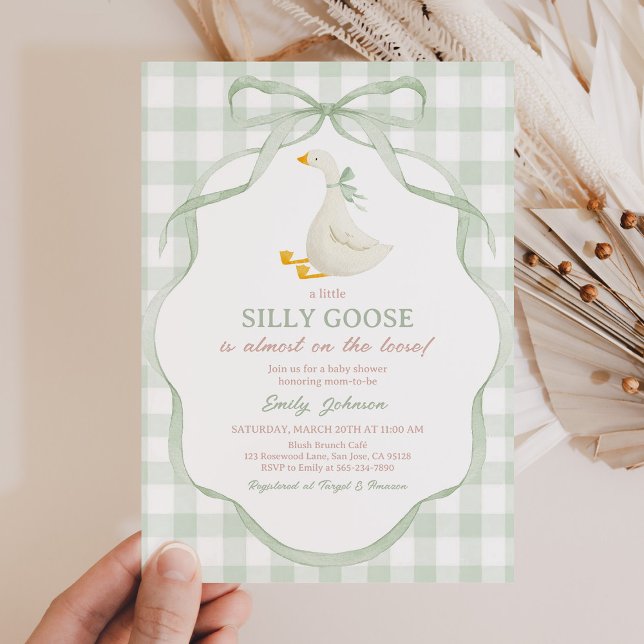 Silly Goose and Gosling Baby Shower Invitation Einladung (Von Creator hochgeladen)