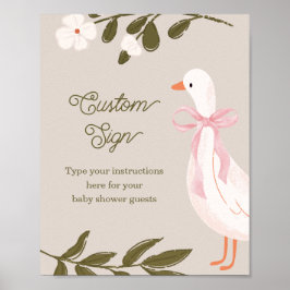 Silly Goose Baby Shower Custom Tabletop Sign Poster