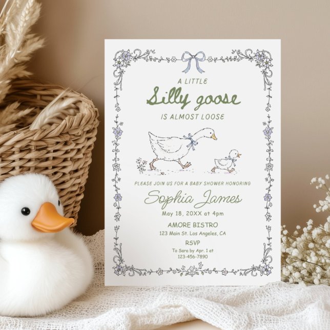 Silly Goose Baby Shower Einladung Whimsical (Von Creator hochgeladen)