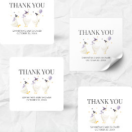 Silly Goose Baby Shower Quadratischer Aufkleber