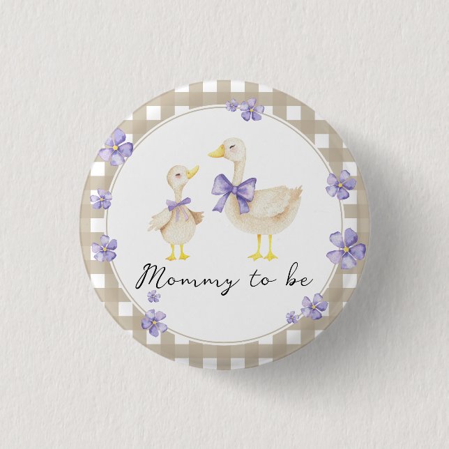 Silly Goose Baby Shower - werdende Mutti Button (Vorderseite)