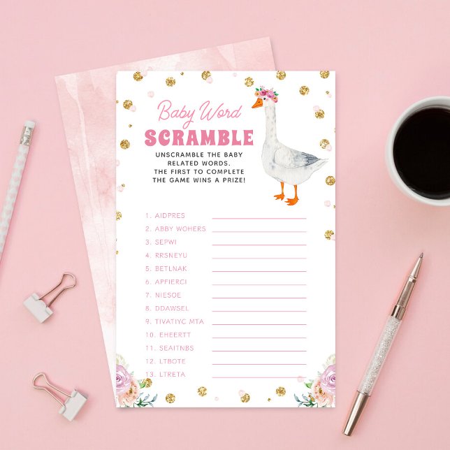 Silly Goose Baby Shower Word Scramble Game (Von Creator hochgeladen)