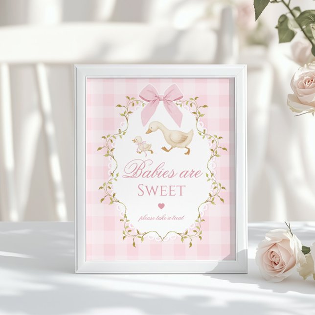 Silly Goose Babys sind süße rosa Gingham Poster (Von Creator hochgeladen)