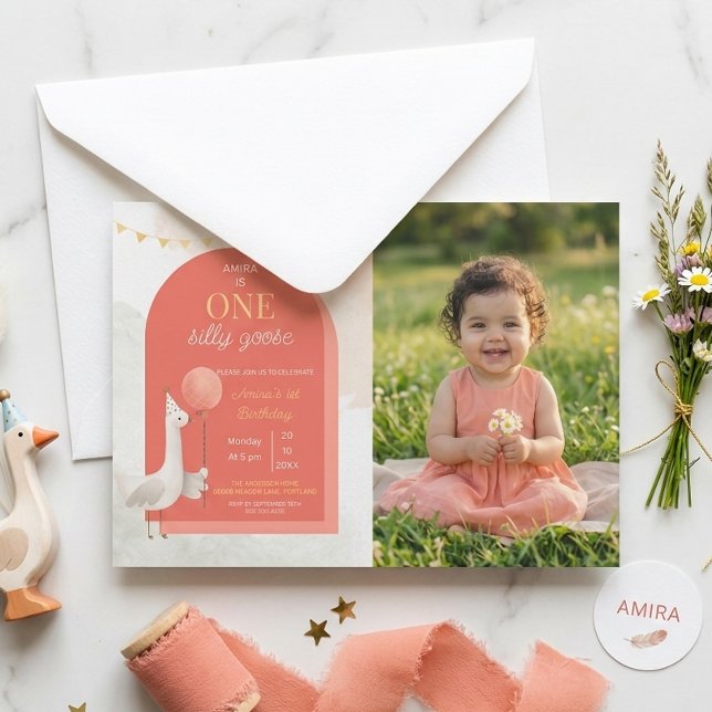 Silly Goose Birthday Photo Personalized invitation Save The Date (Von Creator hochgeladen)