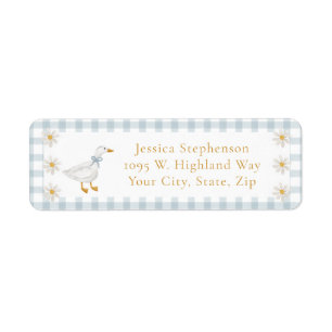 Silly Goose Blau Gingham Cottage Baby Shower