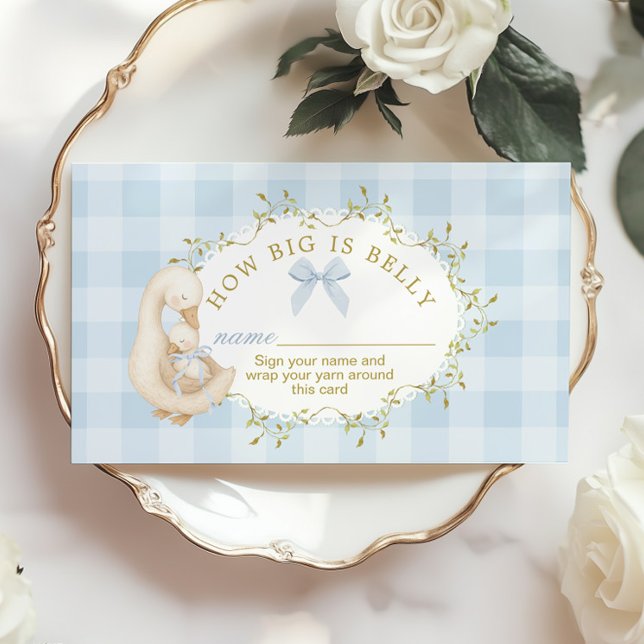 Silly Goose Blue Bow Gingham How big is belly Begleitkarte (Von Creator hochgeladen)