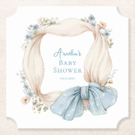 Silly Goose Blue Floral Paper Coaster Untersetzer