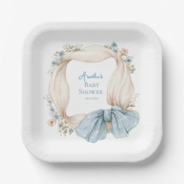 Silly Goose Blue Floral Paper Plate Pappteller
