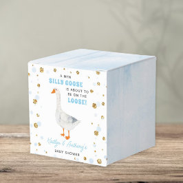 Silly Goose Blue Watercolor Boys Baby Shower Geschenkschachtel