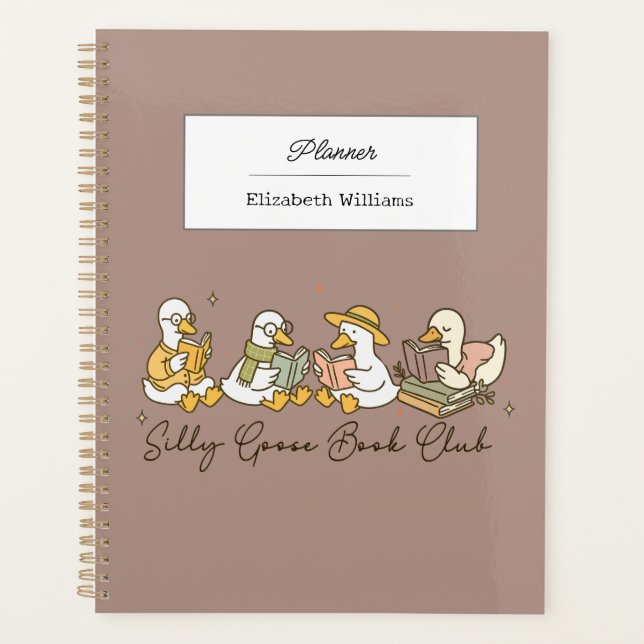 Silly Goose Book Club Cute Goose-Themed Daily  Planer (Vorderseite)