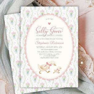 Silly Goose Coquette Rosa Punkte Baby Shower Einladung