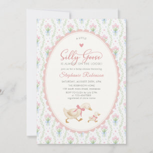 Silly Goose Coquette Rosa Punkte Baby Shower Einladung