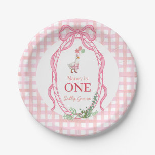 Silly Goose Erster Geburtstag Rosa Pappteller