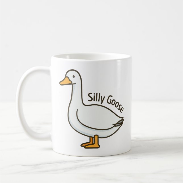 Silly Goose Funny Cartoon Goose Kaffeetasse (Links)