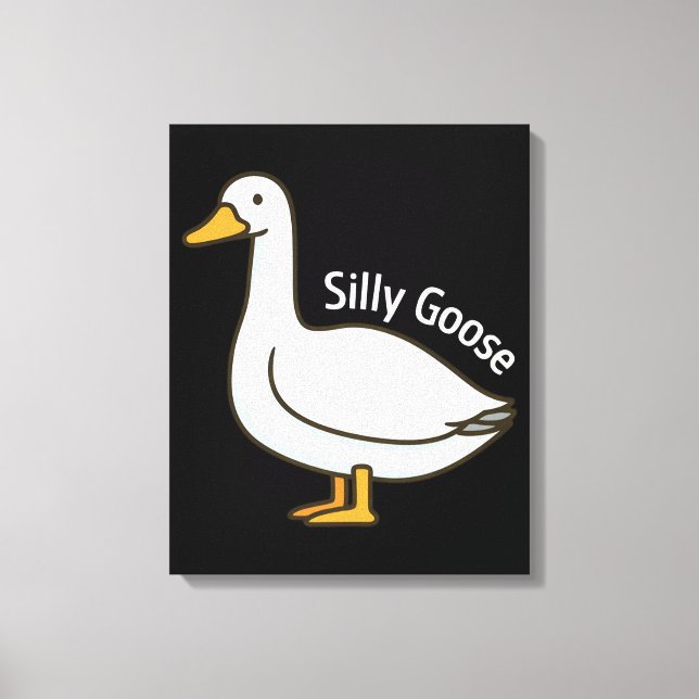 Silly Goose Funny Cartoon Goose Leinwanddruck (Vorderseite)