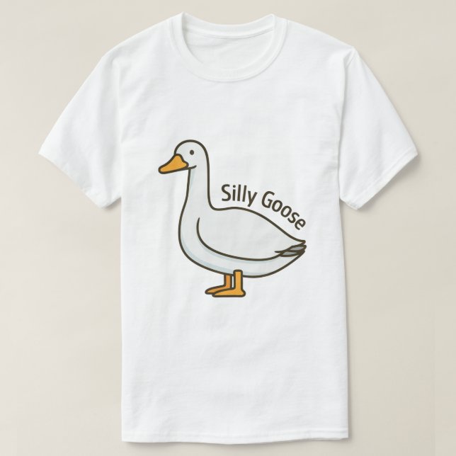 Silly Goose Funny Cartoon Goose T-Shirt (Design vorne)
