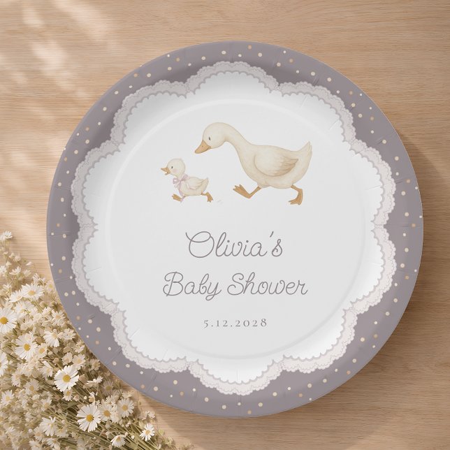 Silly Goose Gender Neutral Baby Shower Pappteller (Von Creator hochgeladen)