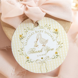 Silly Goose Gender neutral Gingham Thank you Geschenkanhänger